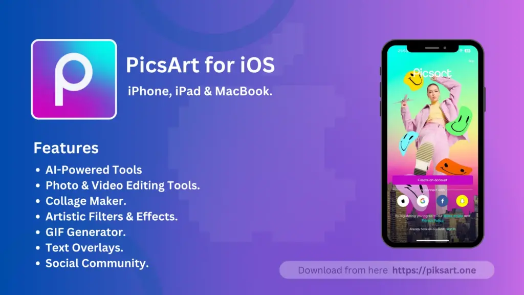 PicsArt for iOS Download (Premium & Gold Unlocked) version.