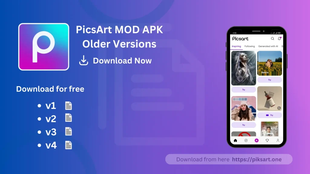 PicsArt mod APK old versions Banner