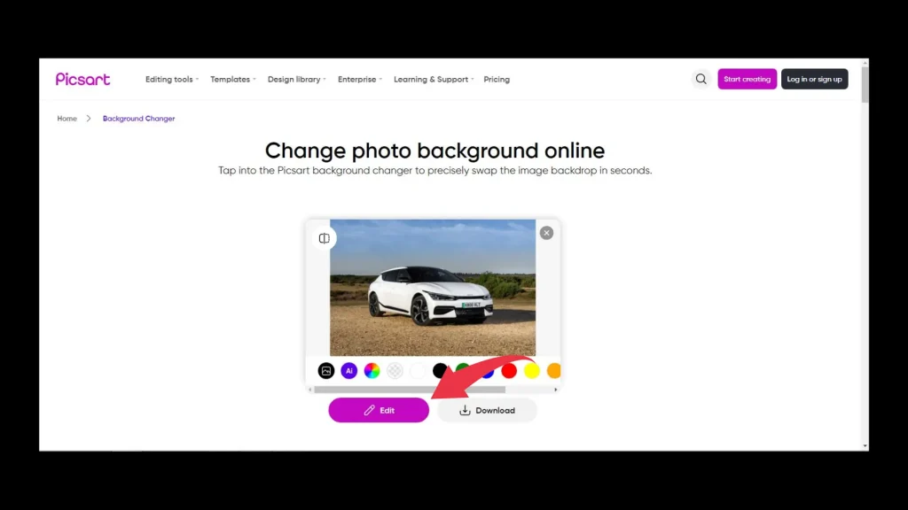 How to Change Background on picsart web version step 3 guide