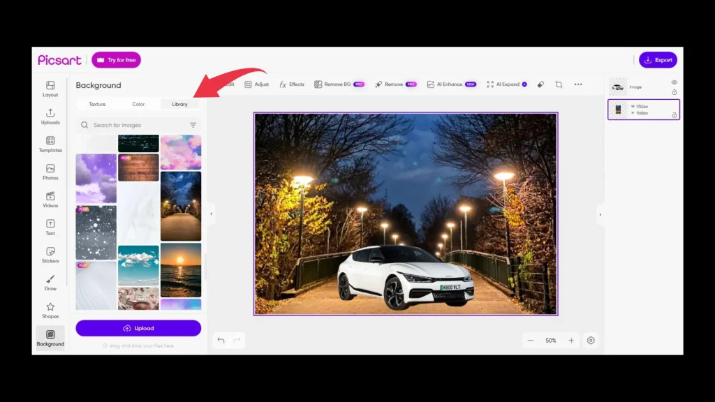 How to Change Background on picsart web version  step 4 guide