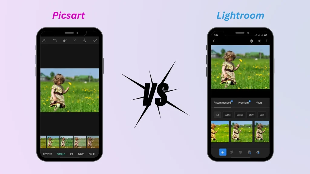 PicsArt vs Lightroom filters & effects