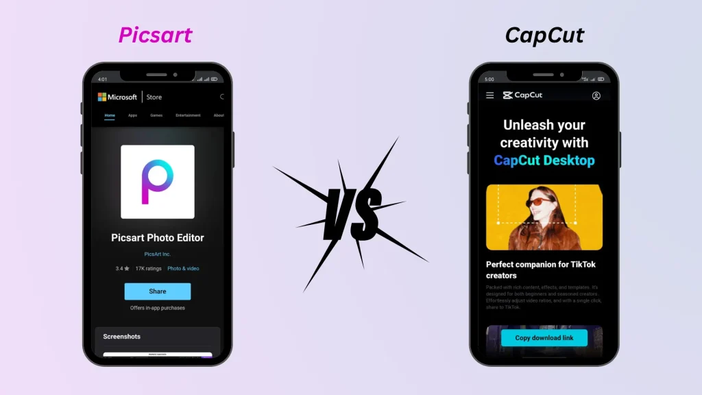 PicsArt vs CapCut Availability Platforms Comparison