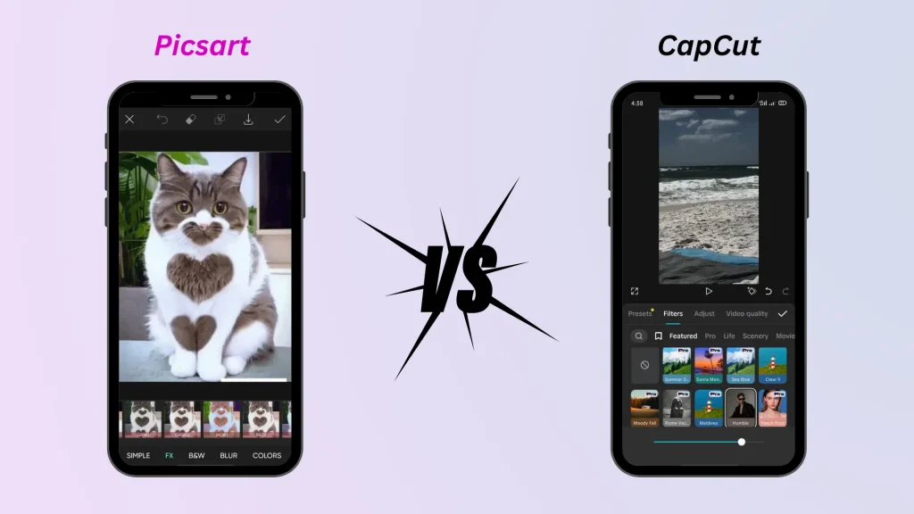 PicsArt vs CapCut Filters & Effects Comparison